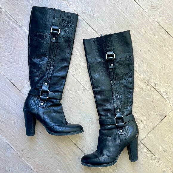 Tall Black Leather Boots - Picture 4 of 8